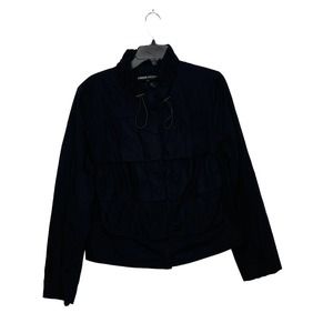 Chaus Sport Full‎ Zip Jacket Size Large Black Tiered Womens 100% Cotton